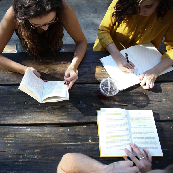 students studying